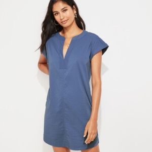 Vineyard vines Harbor seersucker tunic dress in faded blue NWT
